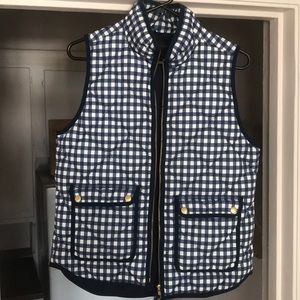 J. Crew Excursion Vest Navy Gingham